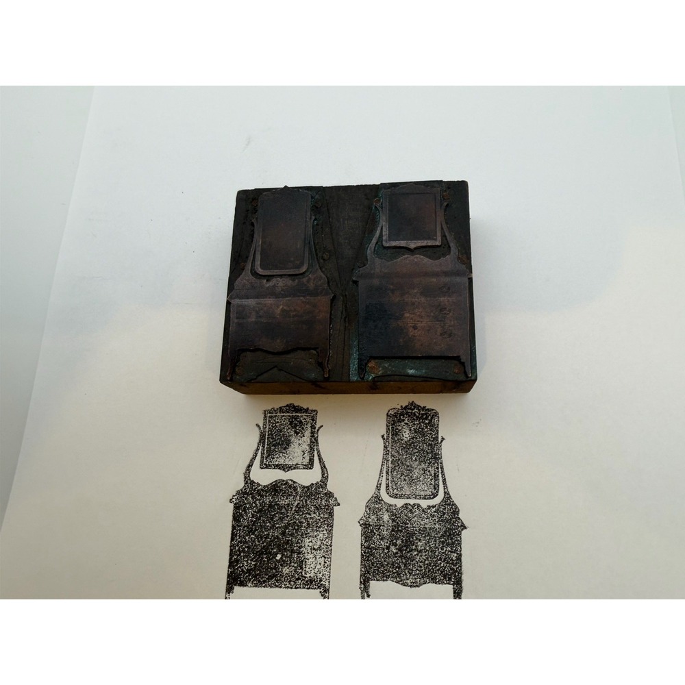 Vintage Letterpress Printing Block / Printer's Cut – Two Pieces of Furniture